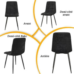 Nior chaises de Salle à Manger，rembourrées avec Dossier Haut et Design en Lin.
